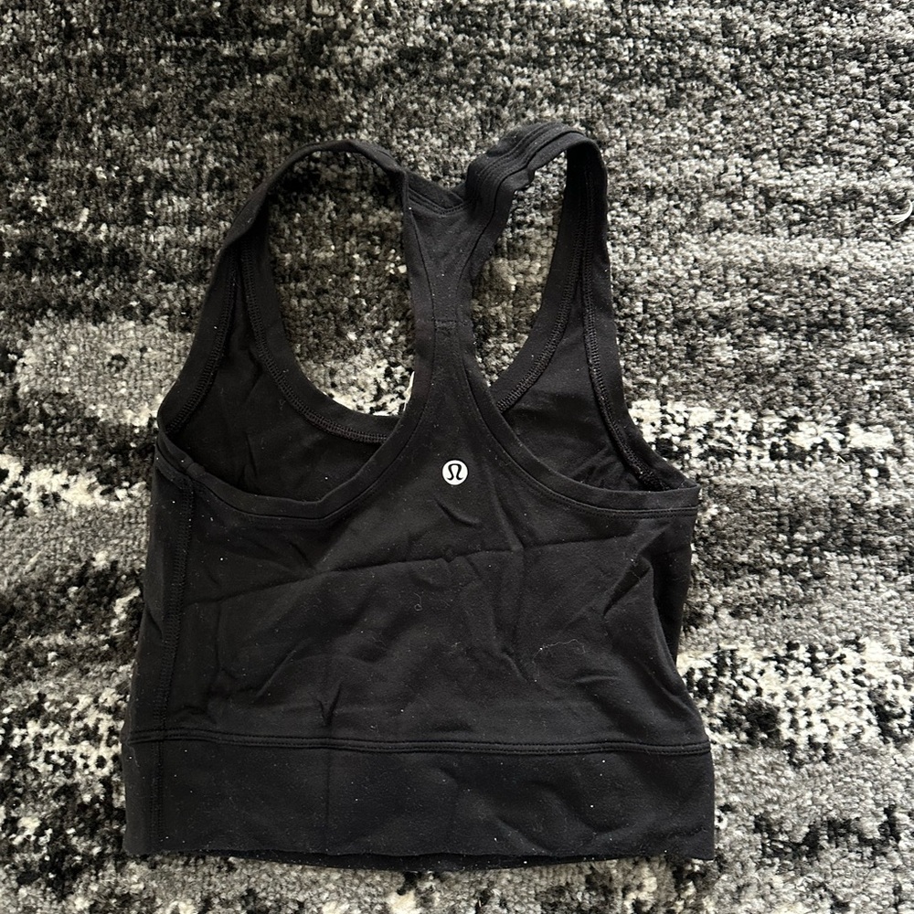 Lululemon Athletica Black Racerback cropped tank